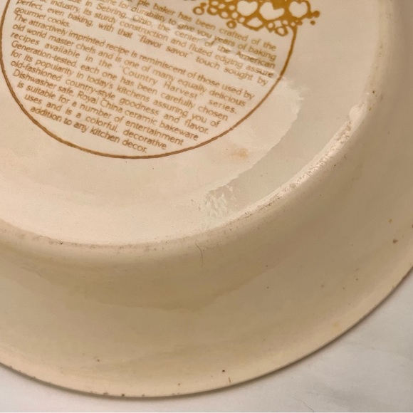 Quiche Lorraine Dish Country Harvest 11” with Recipe on it - Preowned - Picture 5 of 8